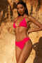 Miyanna Ruched Bikini Bottom in Hot Pink ECONYL® Vita