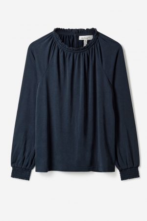 Oaklee Modal Jersey Blouse in Navy