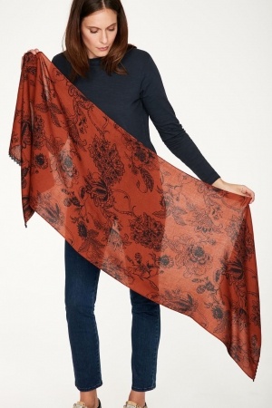 Ellis Japonica Bamboo Scarf in Spiced Orange